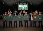 IMG 6640  v.l. General Arnold Westerkamp, Peter Meyer, Heinz Gelhaus, Hauptmann Hans Kurre, Präsident Viktor Ripke, Königspaar Irmgard u. Bernd Scheele, Hauptmann Johannes Scheele