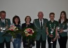DSC 0221  Königspaar 2018: Ludger und Regina Lübberding (links) mit dem scheidenden Königspaar Irmgard und Bernd Scheele sowie Schülerprinz Marco Lübberding und Jugendprinzessin Hanna Niemann